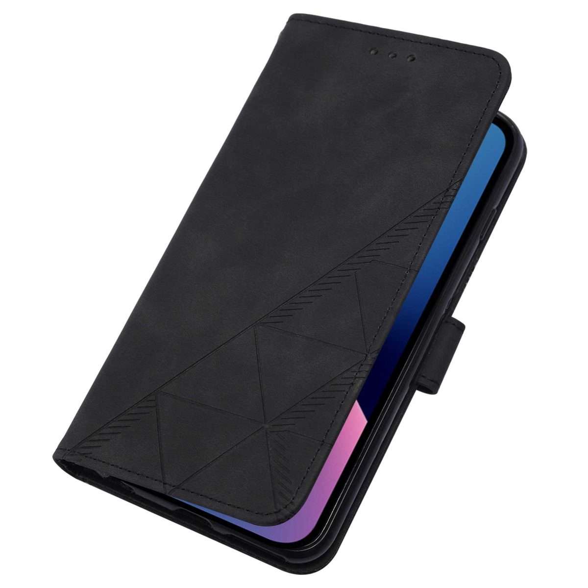 For iPhone 15 Pro Max Crossbody 3D Embossed Flip Leather Phone Case(Black)