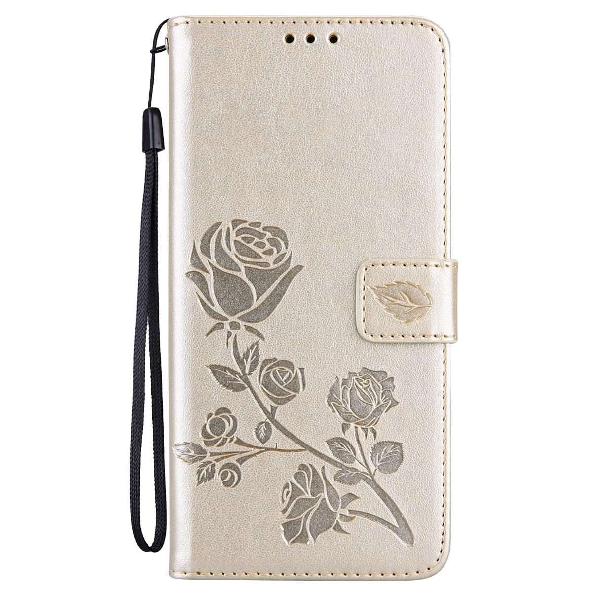 For Honor 400 Smart 5G / X7d 5G Rose Embossed Flip PU Leather Phone Case(Gold)