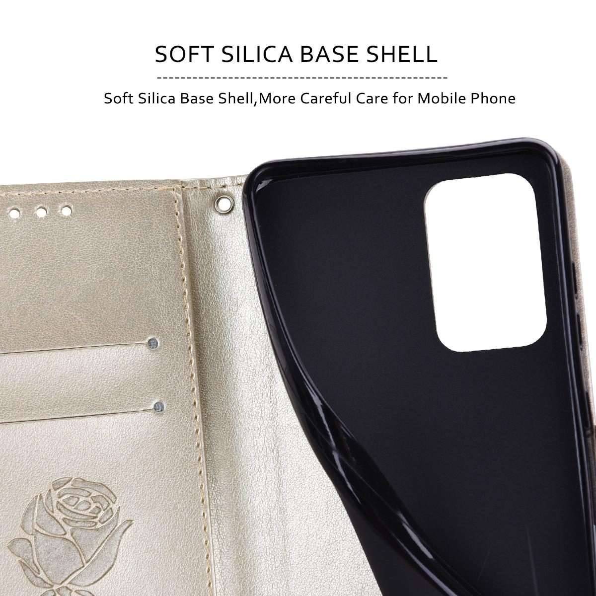 For Honor 400 Smart 5G / X7d 5G Rose Embossed Flip PU Leather Phone Case(Gold)