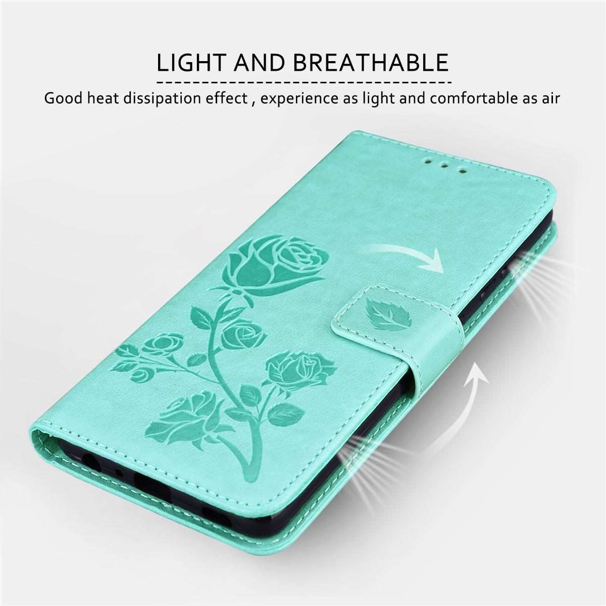 For Honor 400 Smart 5G / X7d 5G Rose Embossed Flip PU Leather Phone Case(Green)