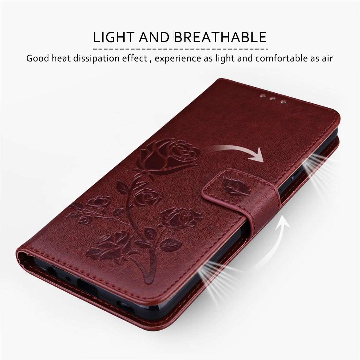 For Honor 400 Smart 5G / X7d 5G Rose Embossed Flip PU Leather Phone Case(Brown)