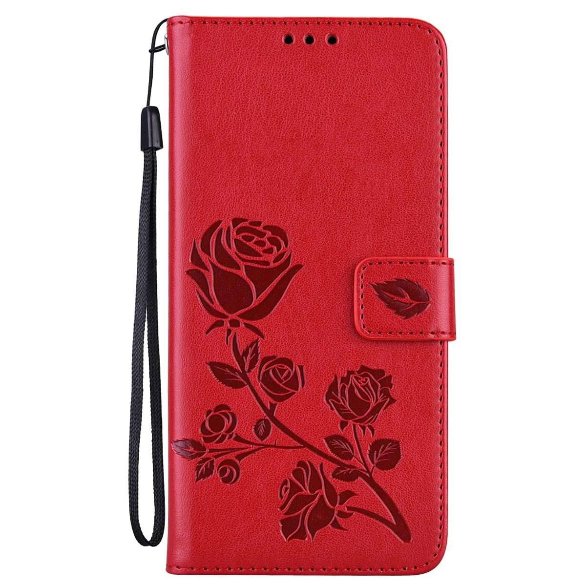 For Honor 400 Smart 5G / X7d 5G Rose Embossed Flip PU Leather Phone Case(Red)