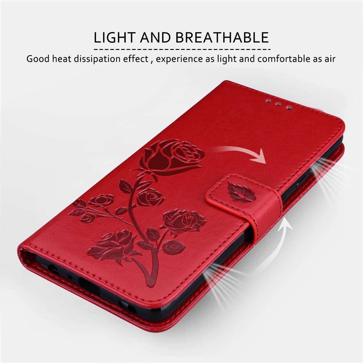 For Honor 400 Smart 5G / X7d 5G Rose Embossed Flip PU Leather Phone Case(Red)