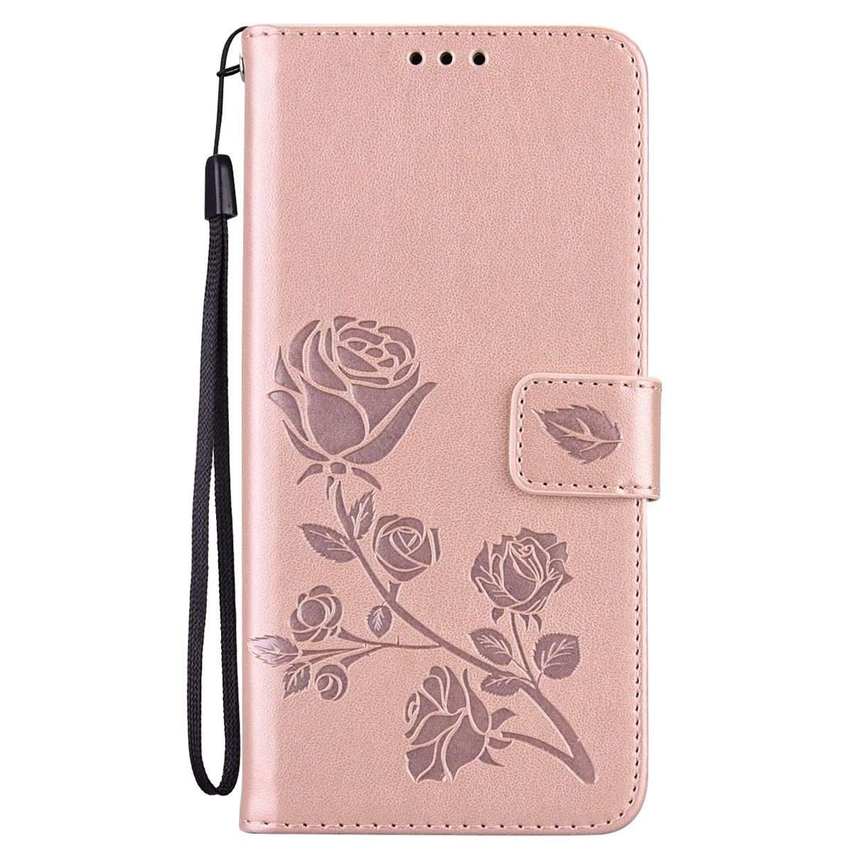 For Honor 400 Smart 5G / X7d 5G Rose Embossed Flip PU Leather Phone Case(Rose Gold)