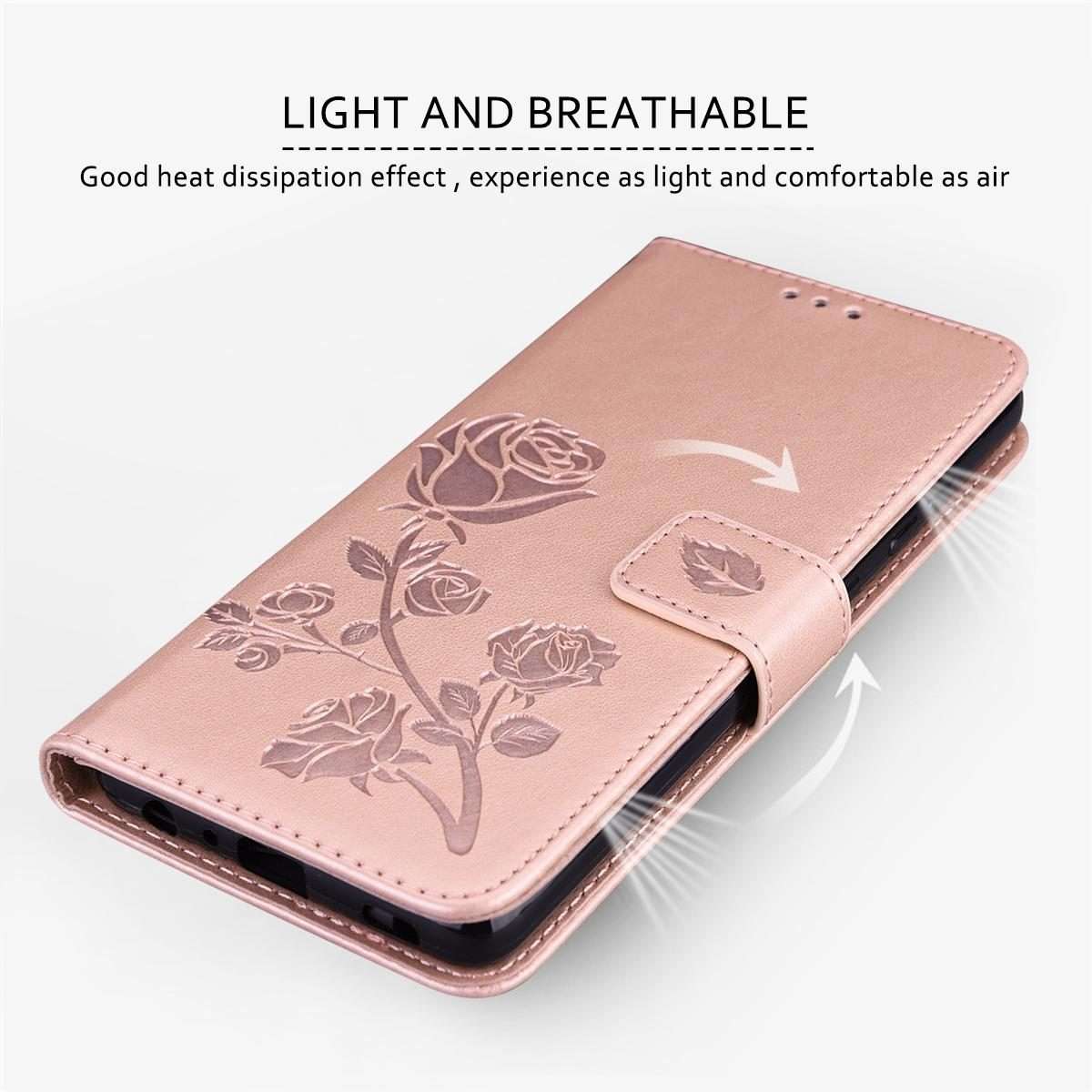 For Honor 400 Smart 5G / X7d 5G Rose Embossed Flip PU Leather Phone Case(Rose Gold)