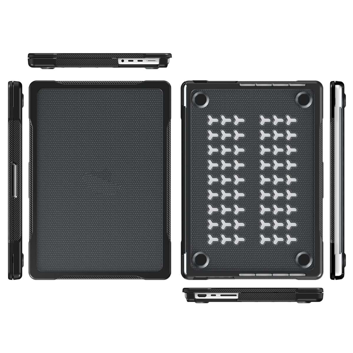 For MacBook Pro 14.2 inch 2023 / 2021 Dot Translucent Laptop Protective Case(Transparent Black)