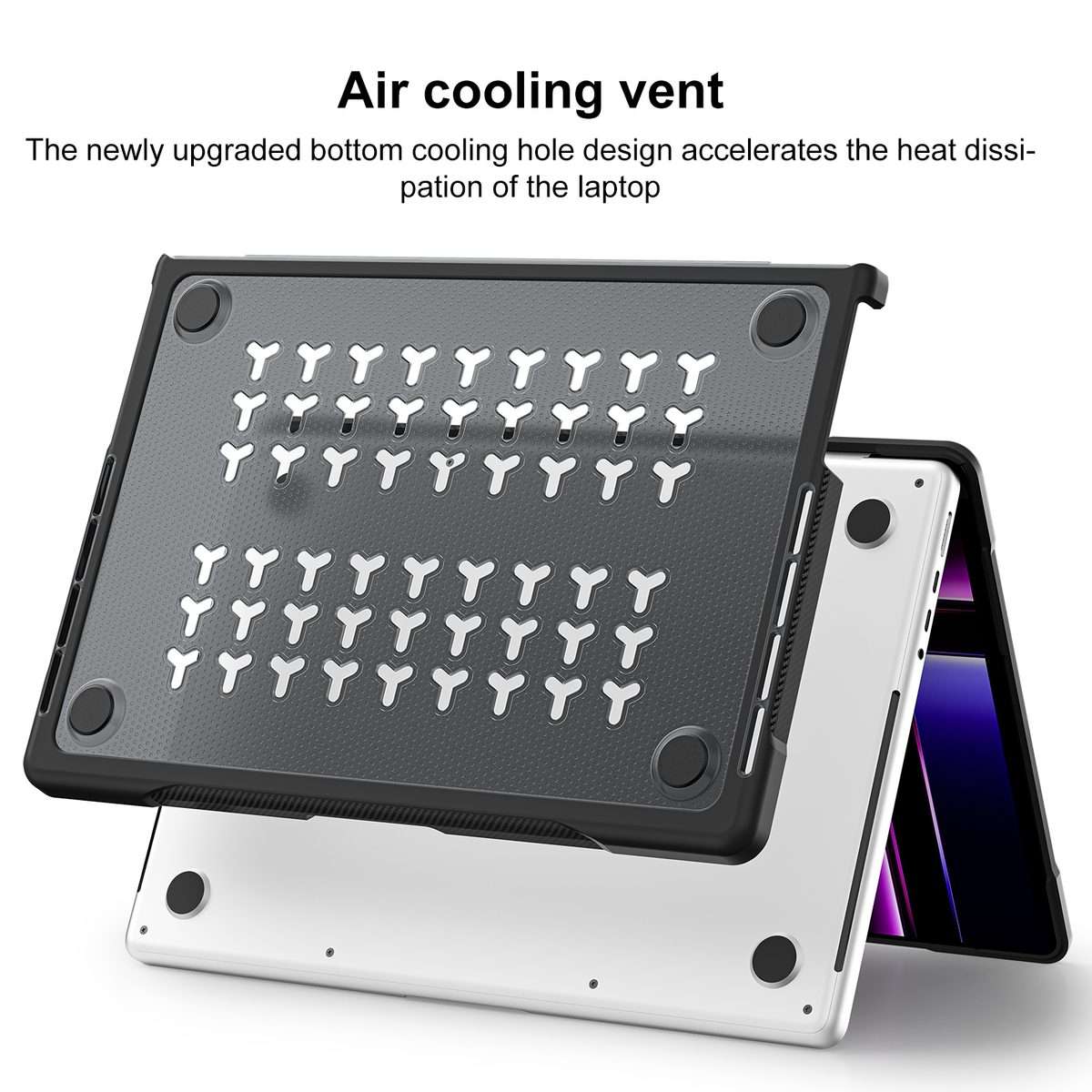 For MacBook Pro 14.2 inch 2023 / 2021 Dot Translucent Laptop Protective Case(Transparent Black)