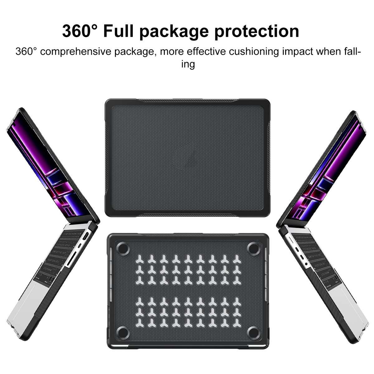 For MacBook Pro 14.2 inch 2023 / 2021 Dot Translucent Laptop Protective Case(Transparent Black)