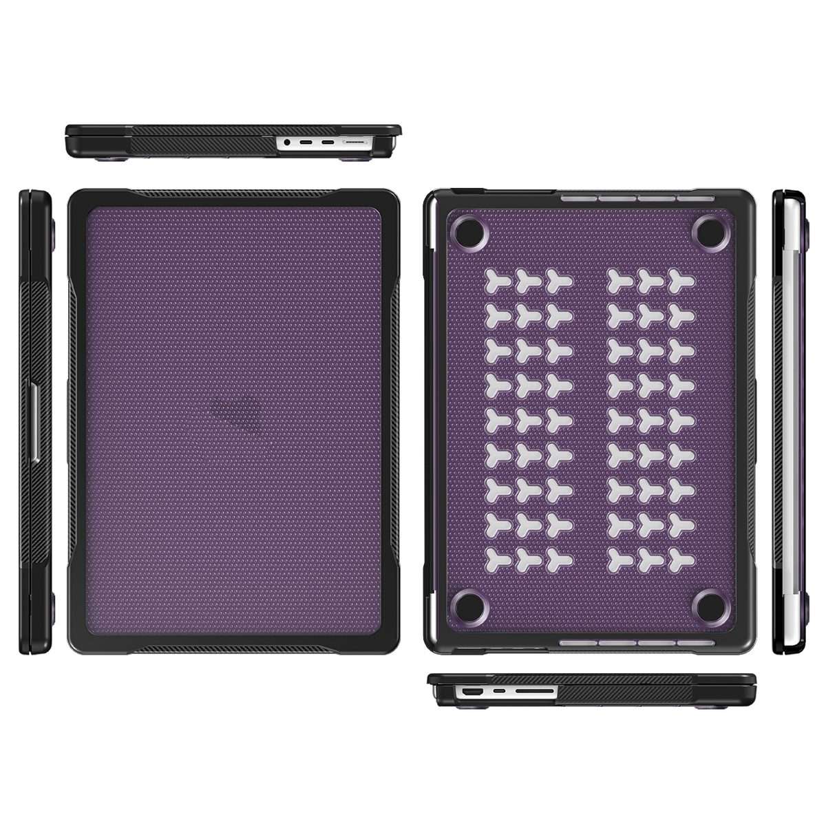 For MacBook Pro 14.2 inch 2023 / 2021 Dot Translucent Laptop Protective Case(Transparent Purple)