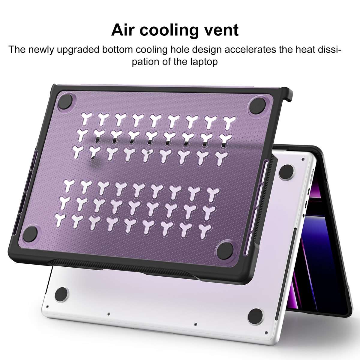 For MacBook Pro 14.2 inch 2023 / 2021 Dot Translucent Laptop Protective Case(Transparent Purple)