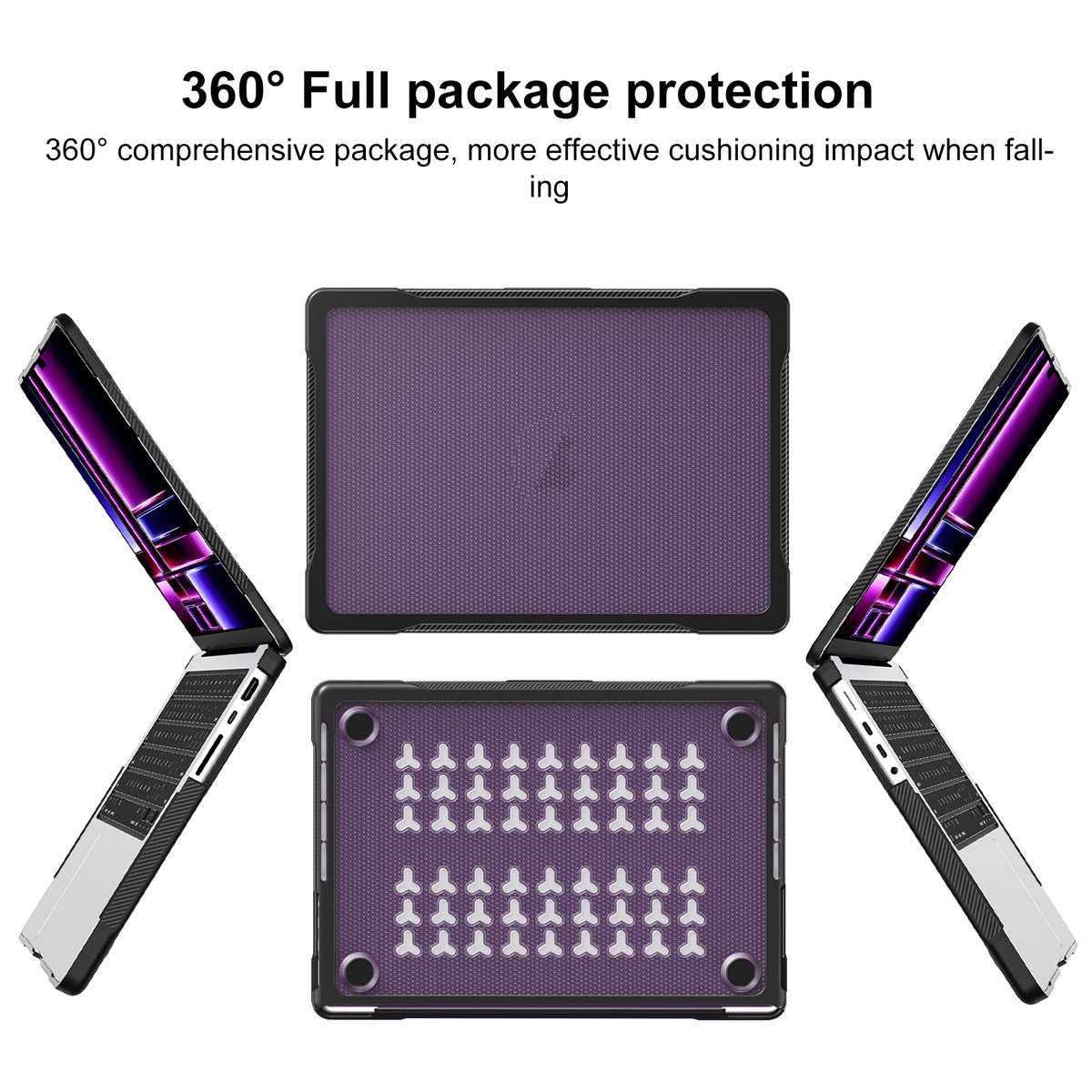 For MacBook Pro 14.2 inch 2023 / 2021 Dot Translucent Laptop Protective Case(Transparent Purple)