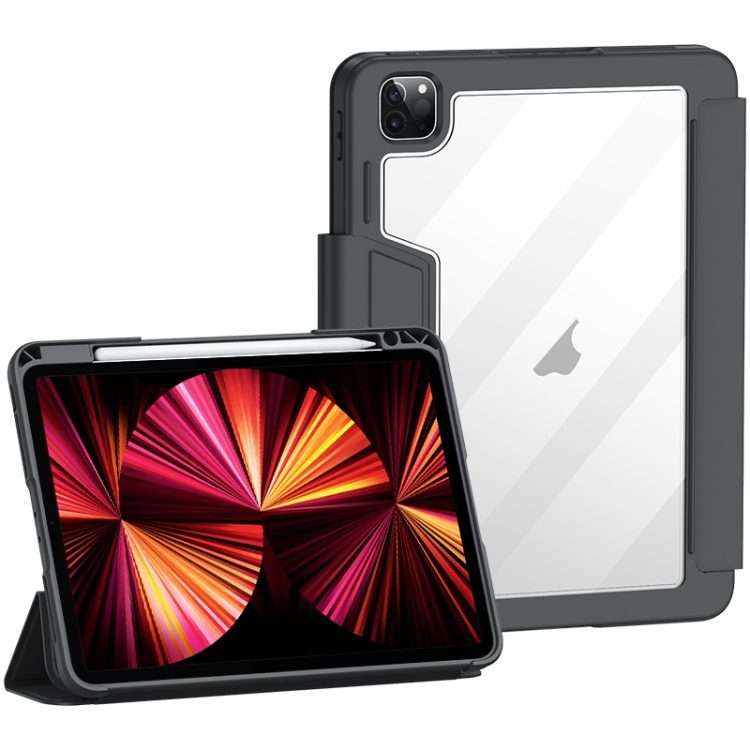 For iPad Pro 11 2022 / 2021 / 2020 / 2018 Deformation Buckle Leather Smart Tablet Case(Black)