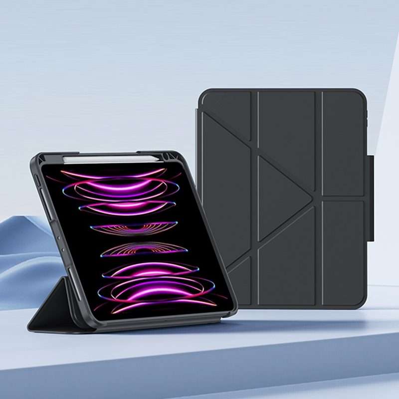 For iPad 2025 / 2022 Deformation Buckle Leather Smart Tablet Case(Black)