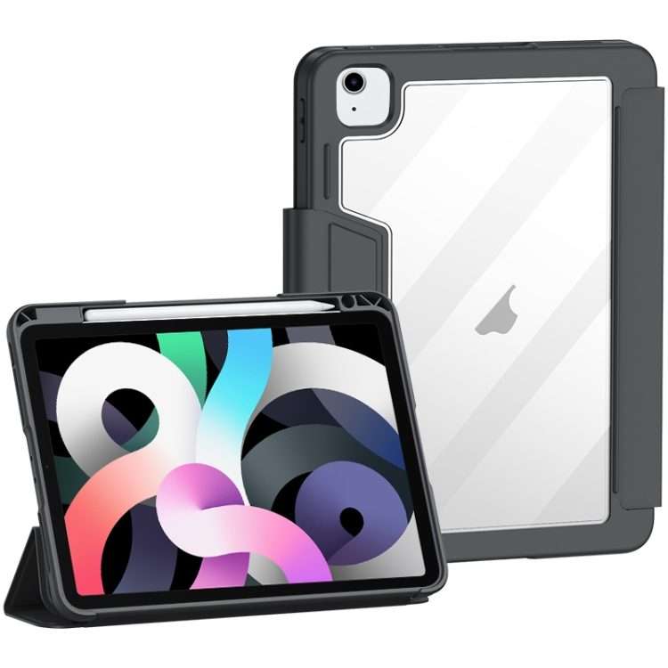 For iPad Air 2022 / 2020 Deformation Buckle Leather Smart Tablet Case(Black)
