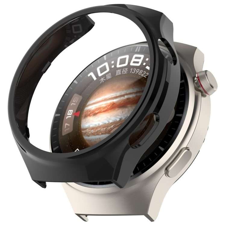 For Huawei Watch 4 Pro Half Coverage Hollowed Watch Protective Case + Hydrogel Film Set(Black)