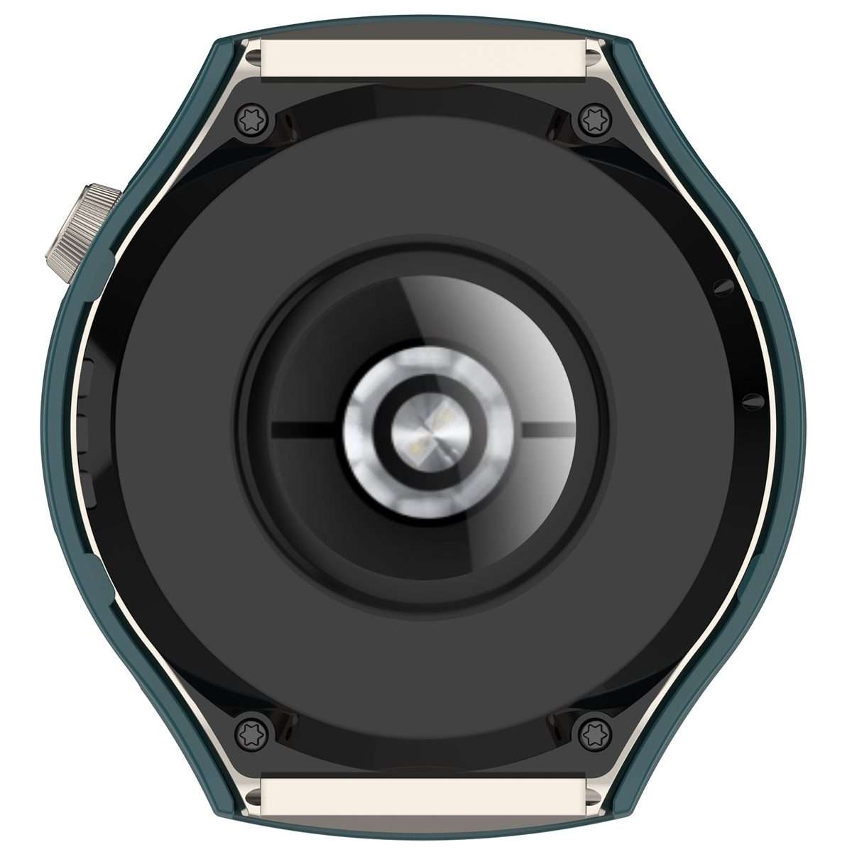 For Huawei Watch 4 Pro Half Coverage Hollowed Watch Protective Case + Hydrogel Fi ... (Pine Green)
