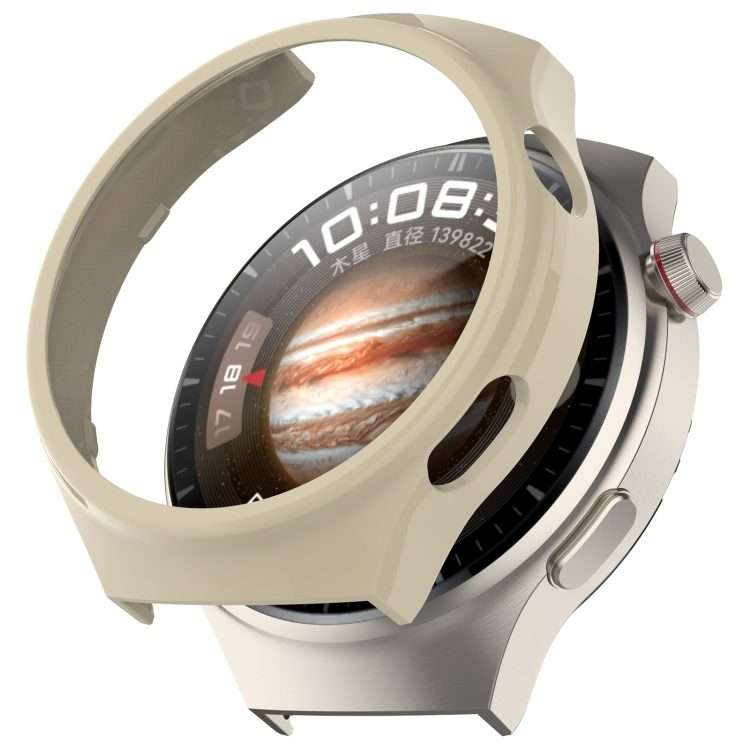 For Huawei Watch 4 Pro Half Coverage Hollowed Watch Protective Case + Hydrogel F ... (Ivory White)