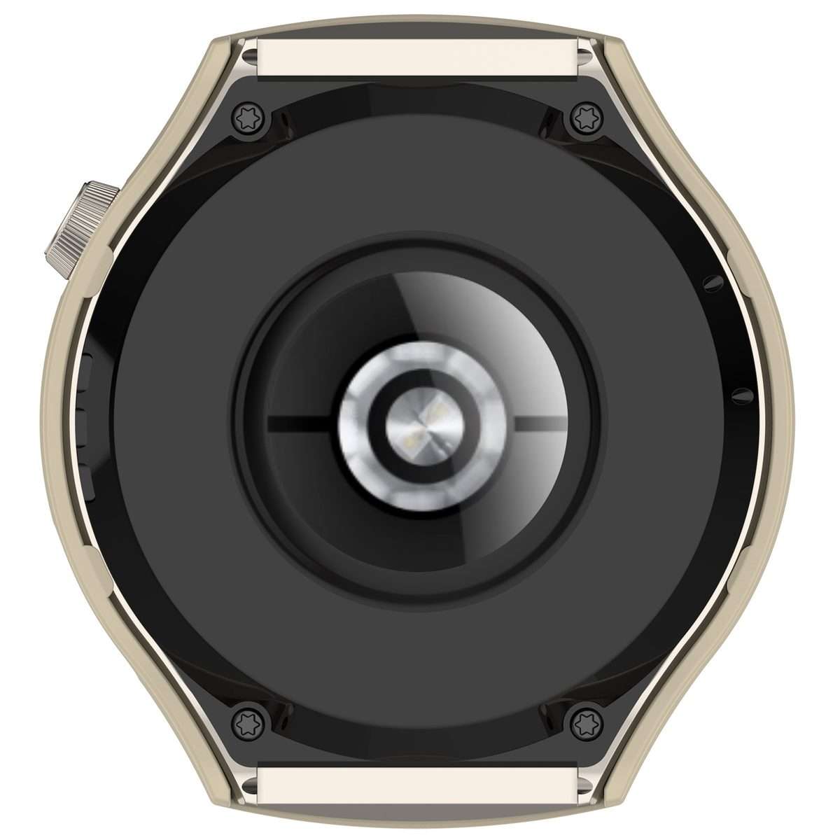 For Huawei Watch 4 Pro Half Coverage Hollowed Watch Protective Case + Hydrogel F ... (Ivory White)