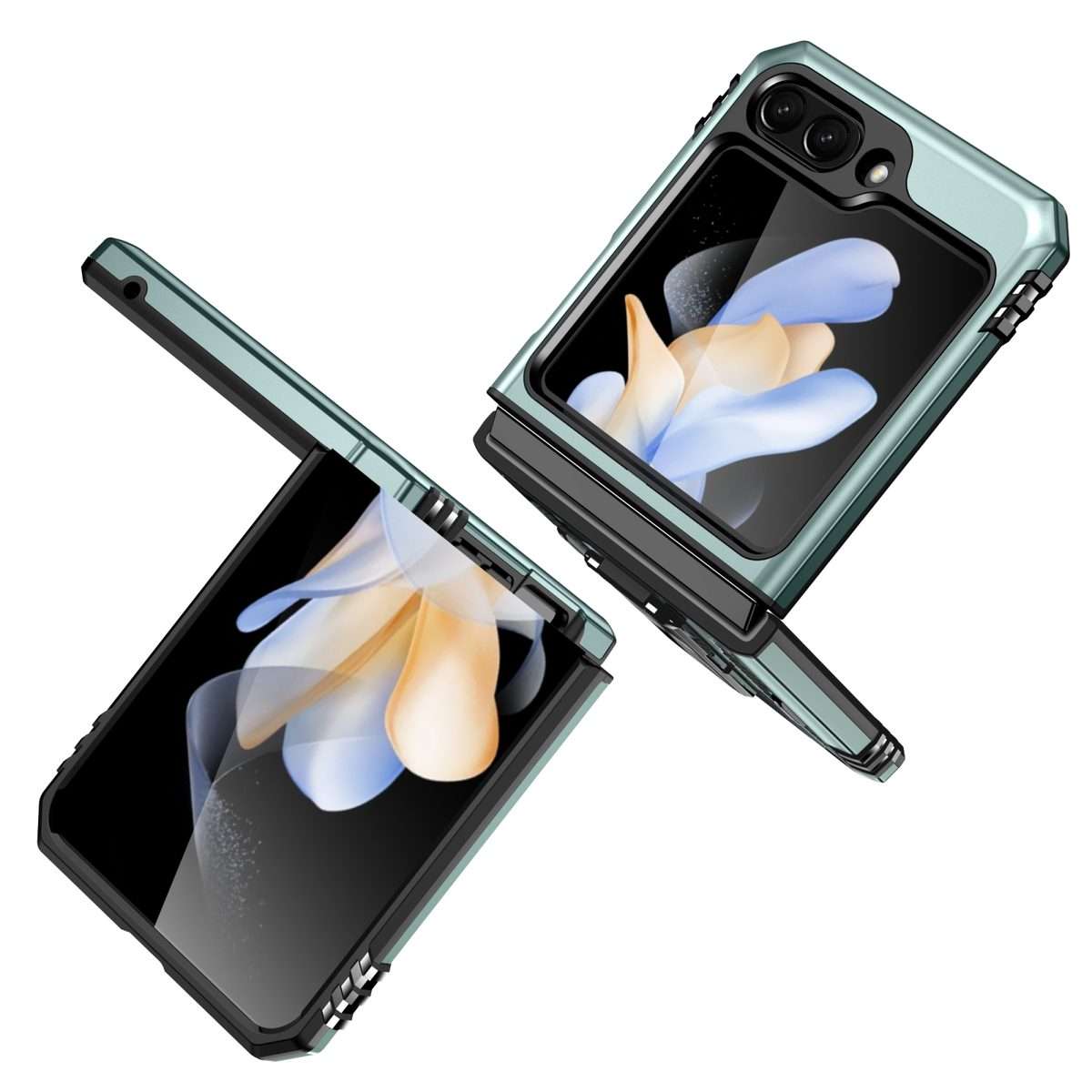 For Samsung Galaxy Z Flip5 5G Armor PC + TPU Camera Shield Phone Case(Alpine Green)