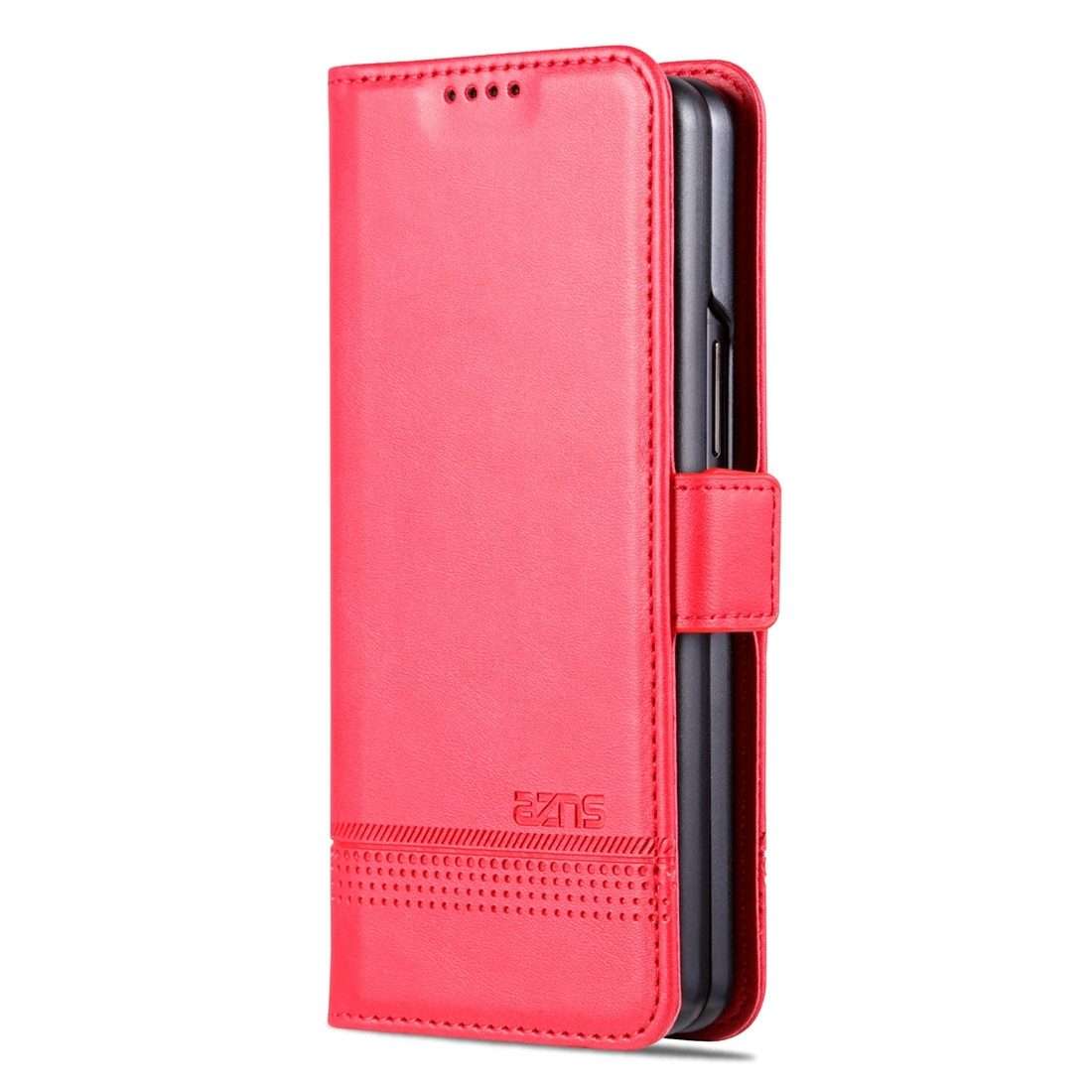 For Samsung Galaxy Z Fold5 5G AZNS Magnetic Calf Texture Flip Leather Phone Case(Red)