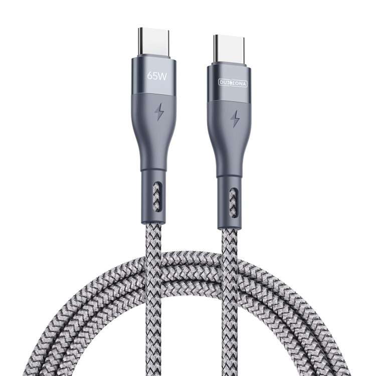 DUZZONA A2 PD 65W USB-C / Type-C to Type-C Fast Charging Data Cable, Length:2m(Grey)