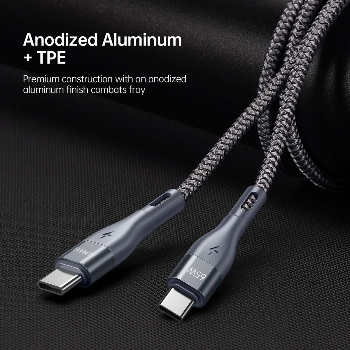 DUZZONA A2 PD 65W USB-C / Type-C to Type-C Fast Charging Data Cable, Length:2m(Grey)