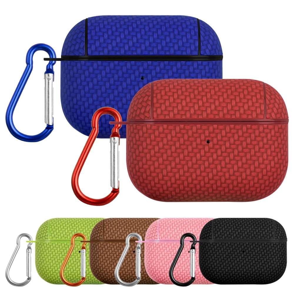 For AirPods Pro Woven Skin Texture PC TWS Earphone Protective Case(Blue)