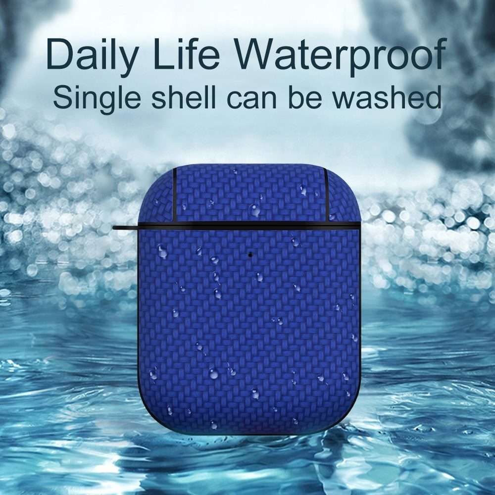 For AirPods Pro Woven Skin Texture PC TWS Earphone Protective Case(Blue)