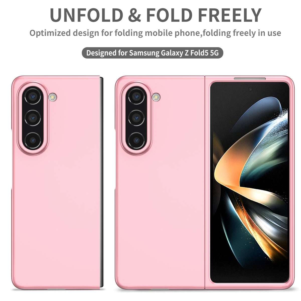For Samsung Galaxy Z Fold5 5G Armor Foldable Phone Case(Pink)