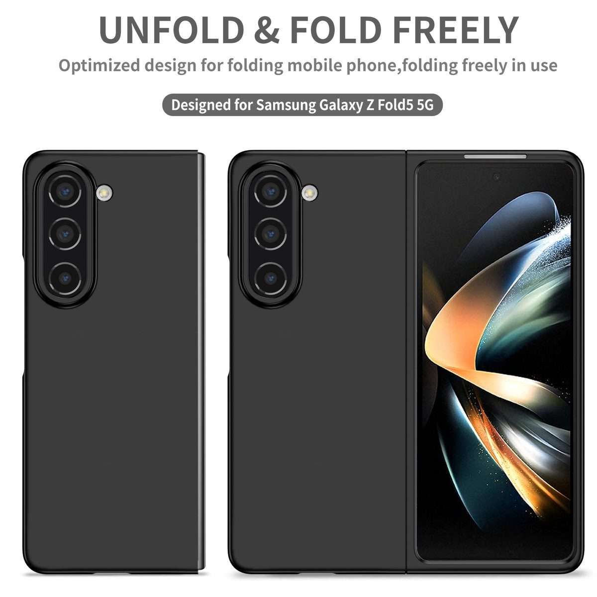 For Samsung Galaxy Z Fold5 5G Armor Foldable Phone Case(Black)
