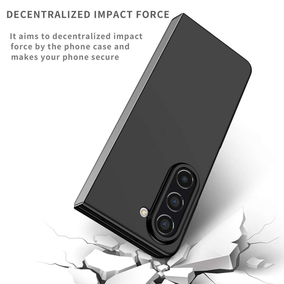 For Samsung Galaxy Z Fold5 5G Armor Foldable Phone Case(Black)