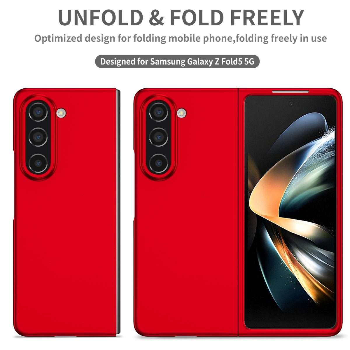 For Samsung Galaxy Z Fold5 5G Armor Foldable Phone Case(Red)