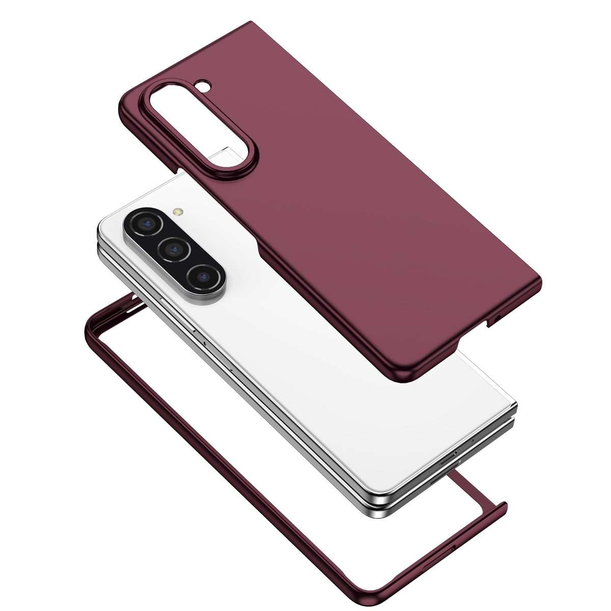 For Samsung Galaxy Z Fold5 5G Armor Foldable Phone Case(Wine Red)