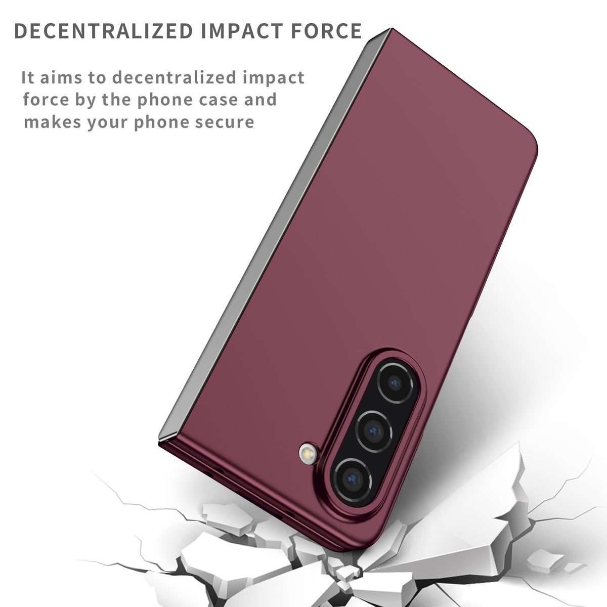 For Samsung Galaxy Z Fold5 5G Armor Foldable Phone Case(Wine Red)