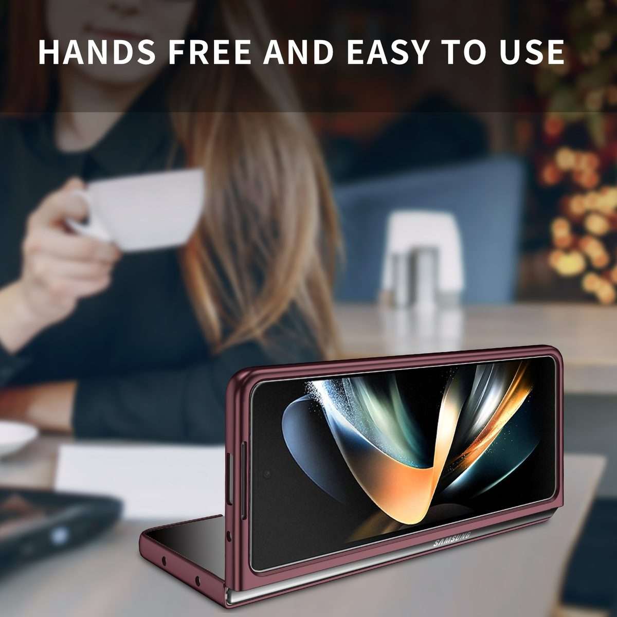For Samsung Galaxy Z Fold5 5G Armor Foldable Phone Case(Wine Red)