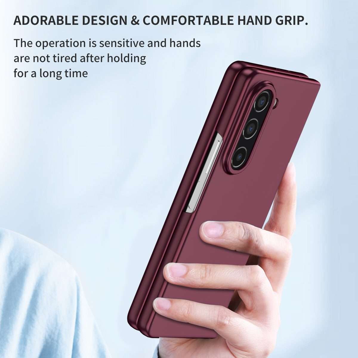For Samsung Galaxy Z Fold5 5G Armor Foldable Phone Case(Wine Red)