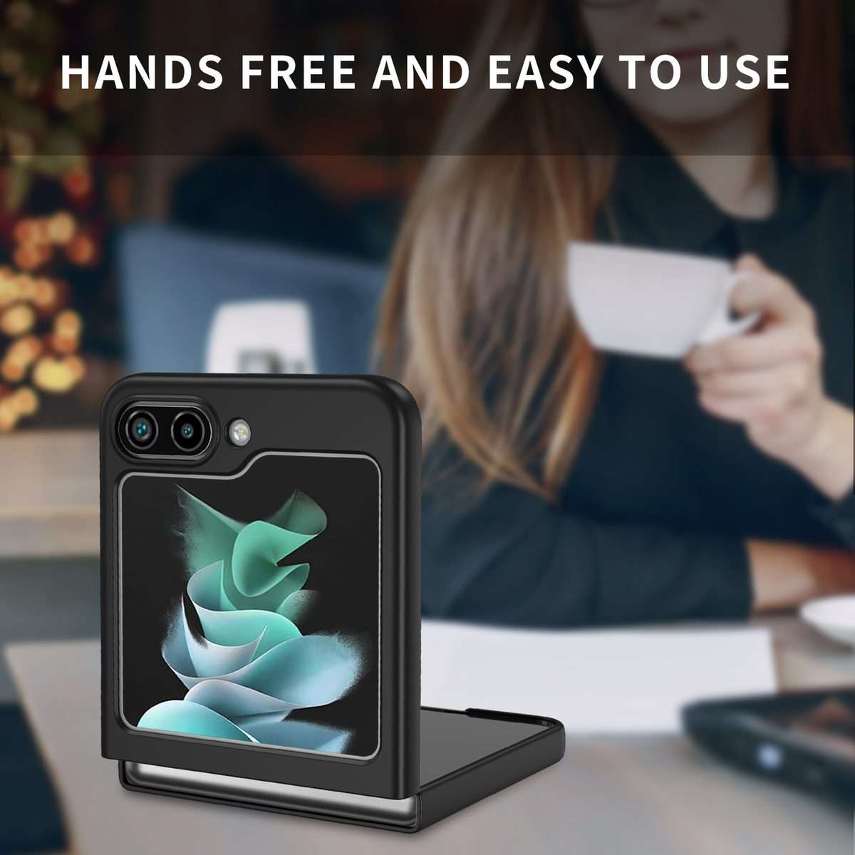For Samsung Galaxy Z Flip5 5G Armor Foldable Phone Case(Black)
