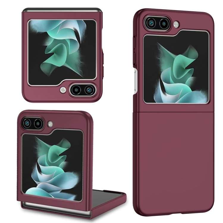 For Samsung Galaxy Z Flip5 5G Armor Foldable Phone Case(Wine Red)