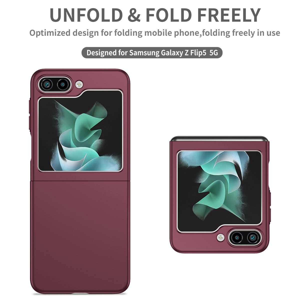 For Samsung Galaxy Z Flip5 5G Armor Foldable Phone Case(Wine Red)