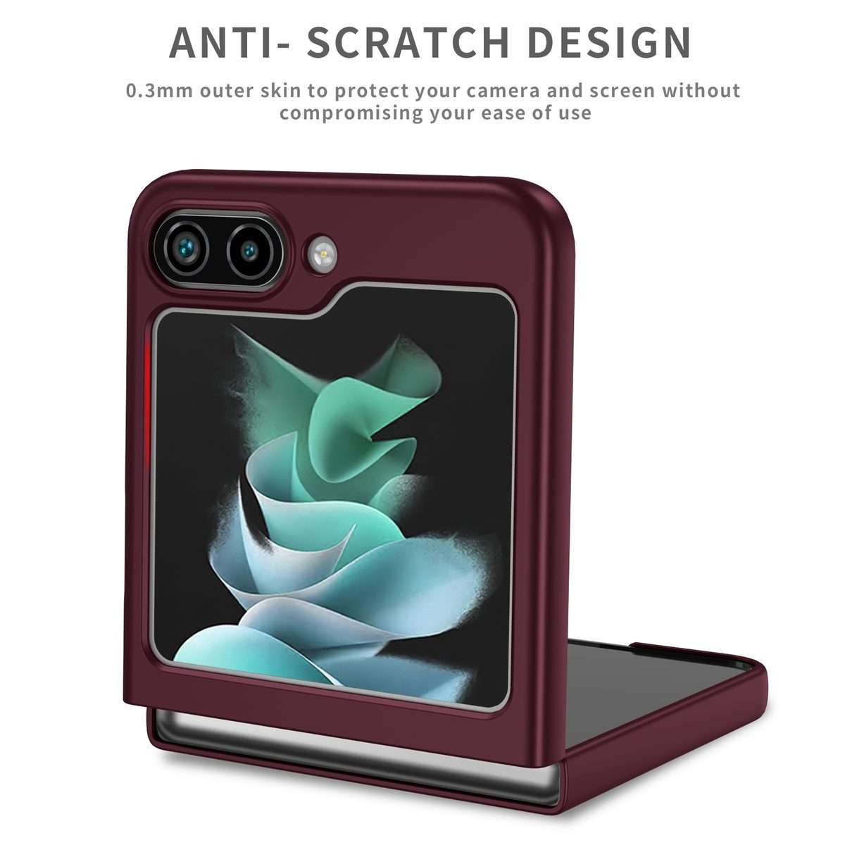 For Samsung Galaxy Z Flip5 5G Armor Foldable Phone Case(Wine Red)