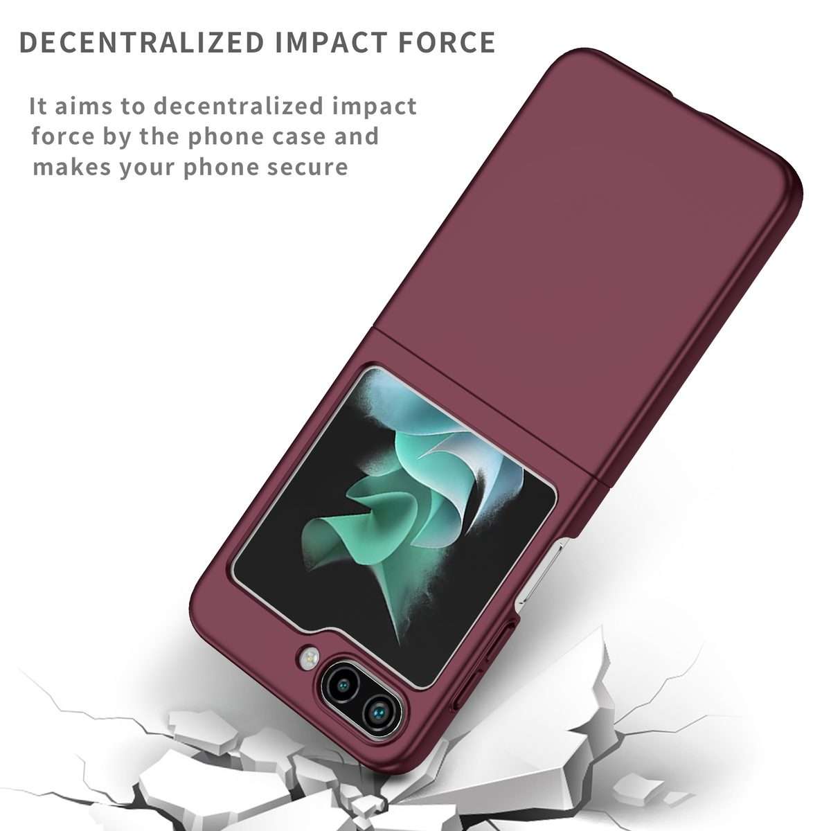 For Samsung Galaxy Z Flip5 5G Armor Foldable Phone Case(Wine Red)