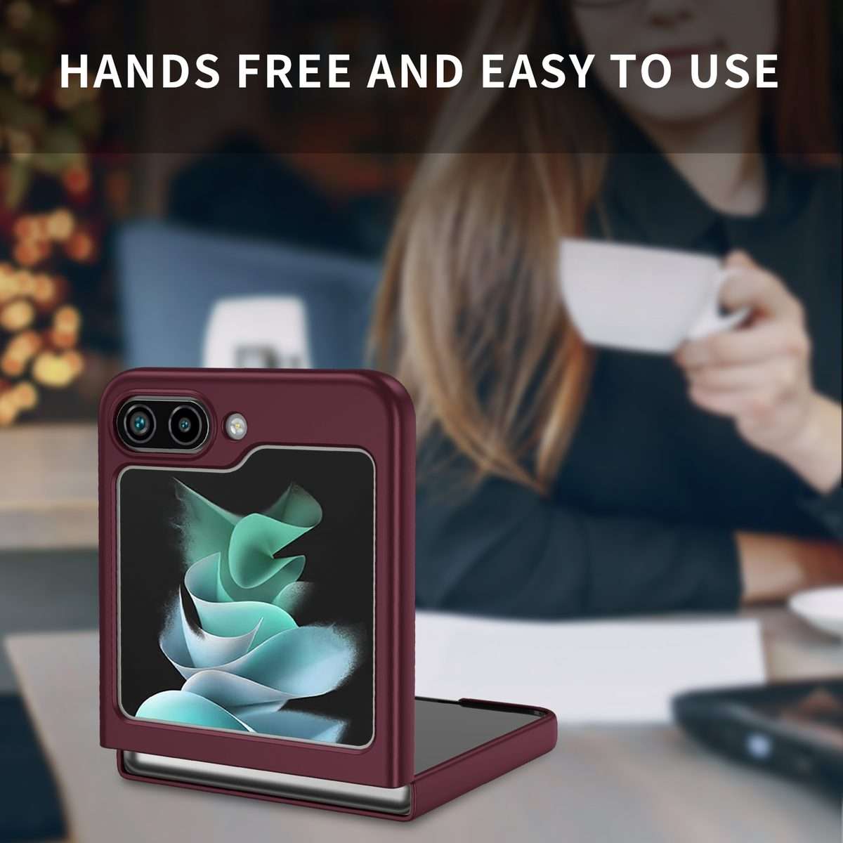For Samsung Galaxy Z Flip5 5G Armor Foldable Phone Case(Wine Red)
