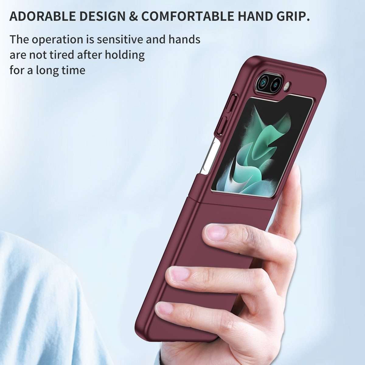 For Samsung Galaxy Z Flip5 5G Armor Foldable Phone Case(Wine Red)
