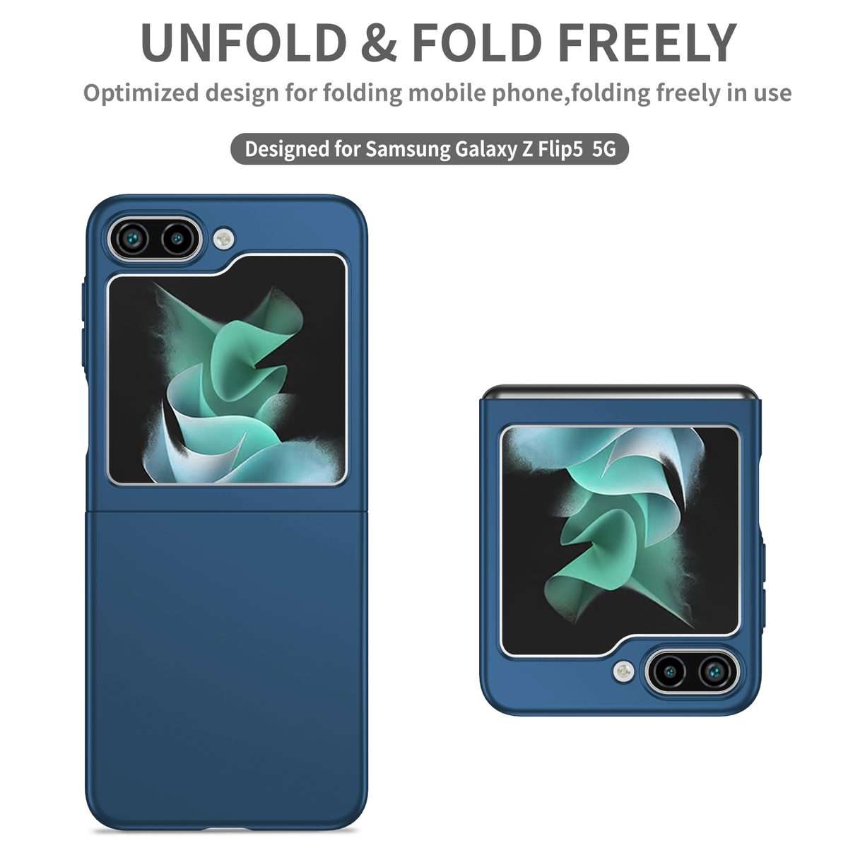 For Samsung Galaxy Z Flip5 5G Armor Foldable Phone Case(Dark Blue)
