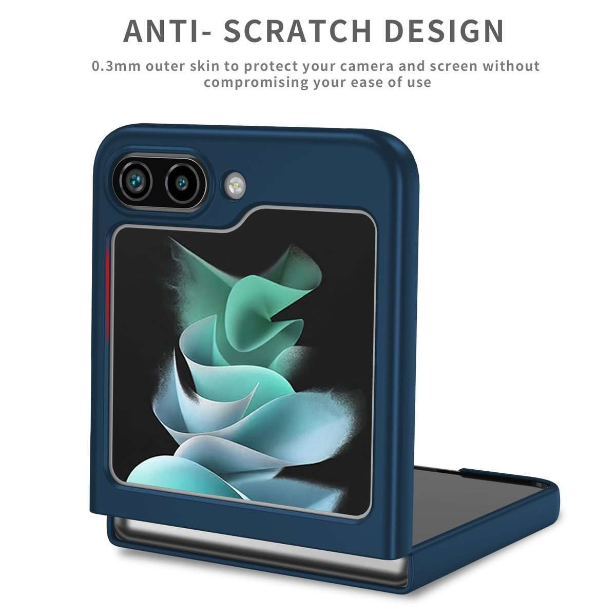 For Samsung Galaxy Z Flip5 5G Armor Foldable Phone Case(Dark Blue)