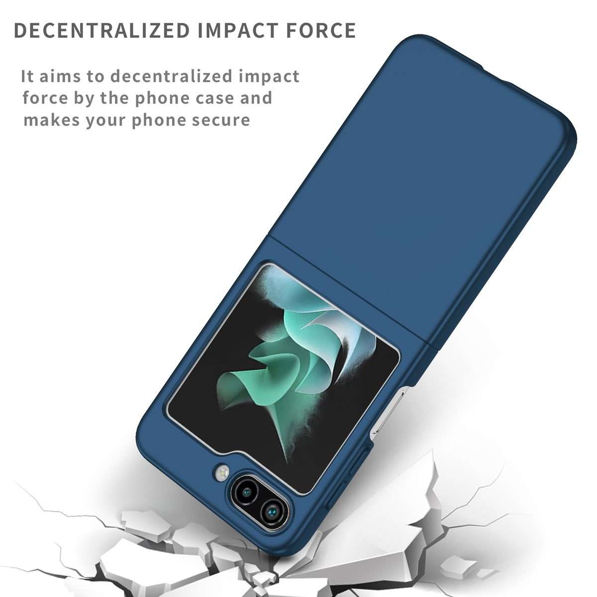 For Samsung Galaxy Z Flip5 5G Armor Foldable Phone Case(Dark Blue)