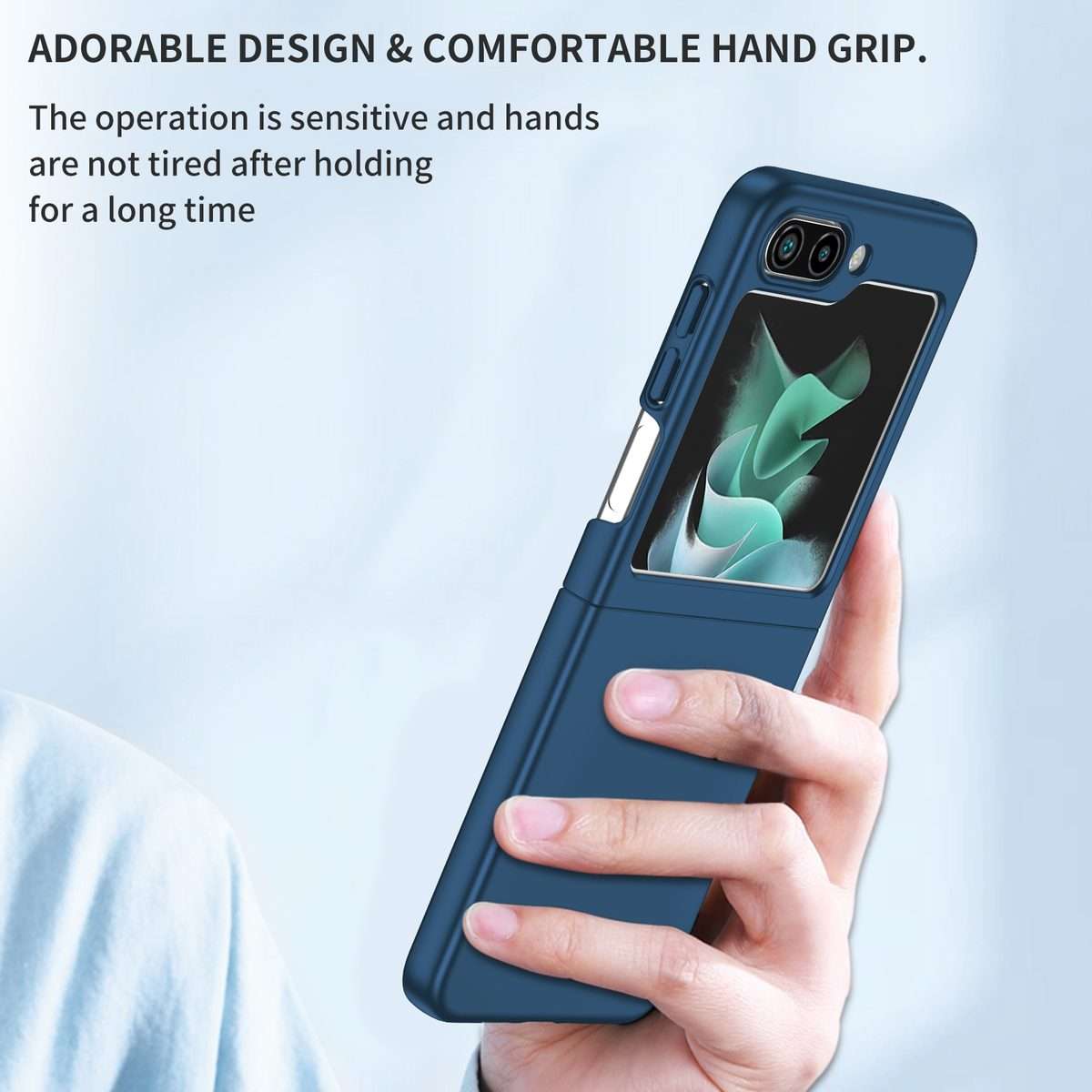 For Samsung Galaxy Z Flip5 5G Armor Foldable Phone Case(Dark Blue)
