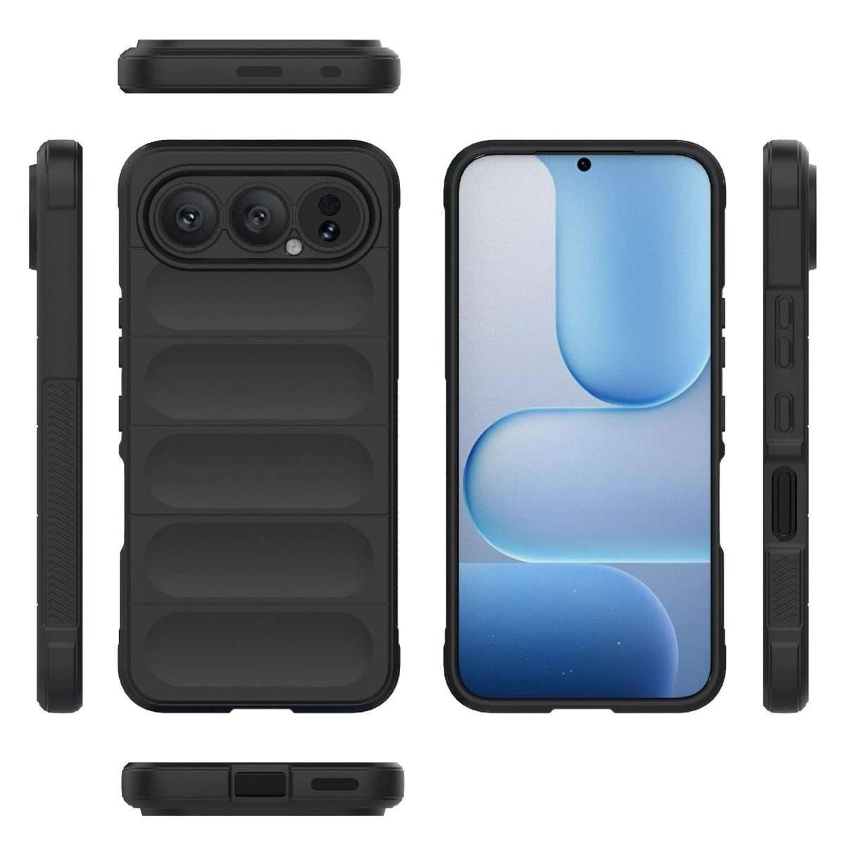For Honor 500 Pro Global 155.8mm Magic Shield TPU + Flannel Phone Case(Black)