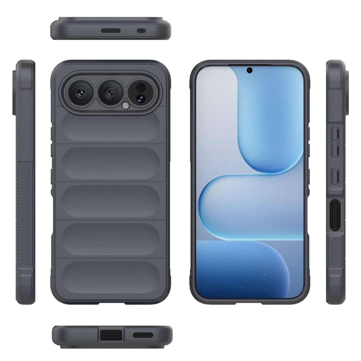For Honor 500 Pro Global 155.8mm Magic Shield TPU + Flannel Phone Case(Dark Grey)