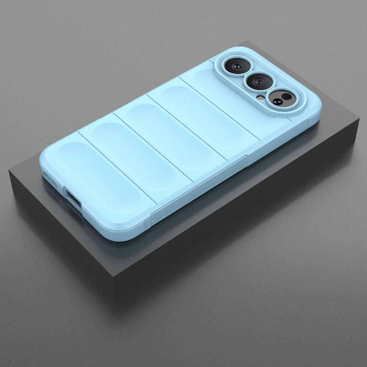 For Honor 500 Pro Global 155.8mm Magic Shield TPU + Flannel Phone Case(Light Blue)